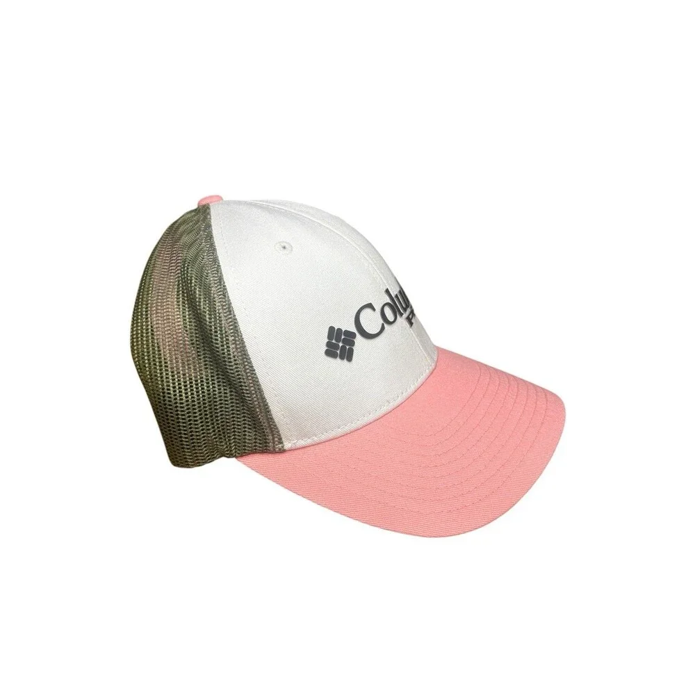 Columbia Women's White/Pink PFG Trucker Snapback Hat
